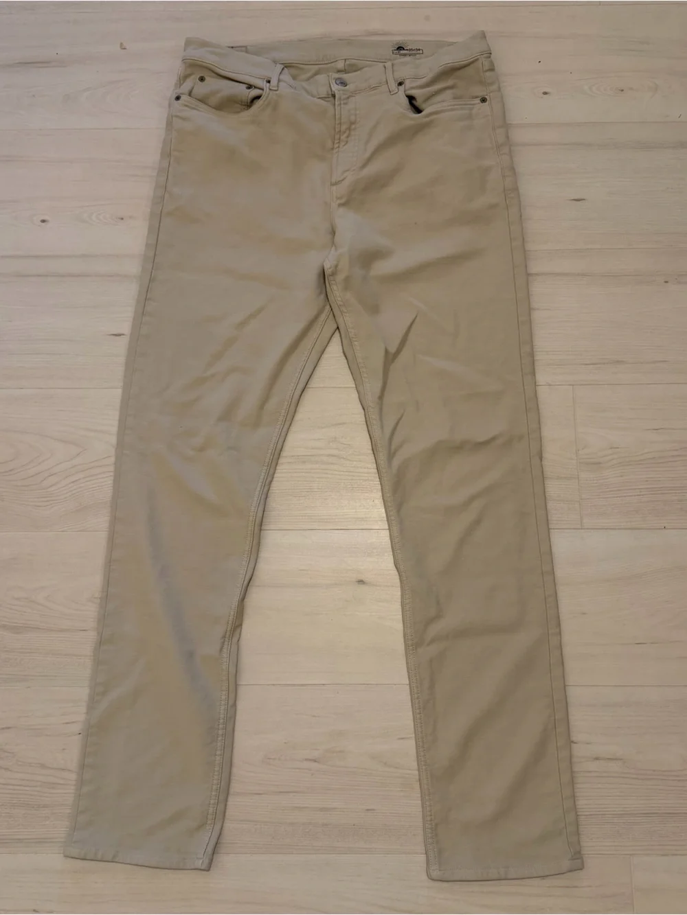 Faherty Men's Khaki Tan Straight Slim Pants